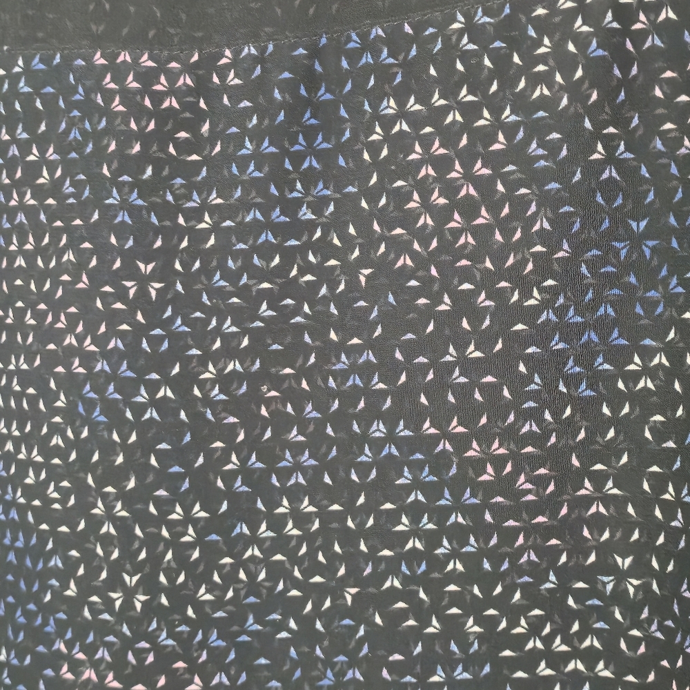 Reitmans XL Black Micro Print Georgette Tank Top Asymmetric Hem Contemporary Chi - Picture 4 of 12